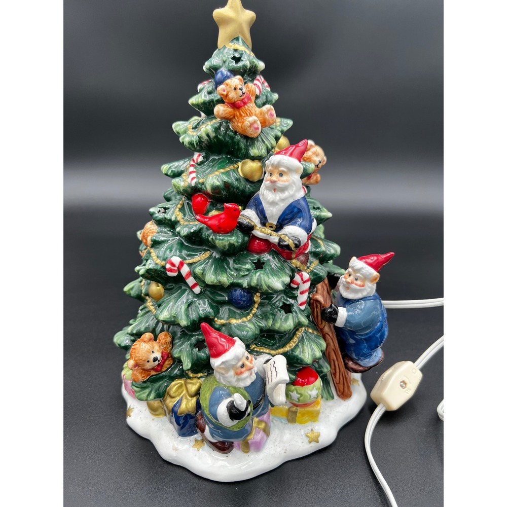 Paris & BeeBee Sweetz & Treatz Ceramic Christmas Tree Santa Bear Light 2003